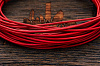 Кожаный шнурок 2мм (красный), кратно 1м - фото №2